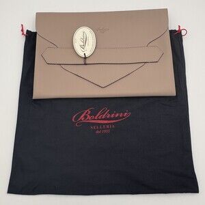 Boldrini Selleria Envelope Clutch, (Beige) Florentine Vacchetta Leather
